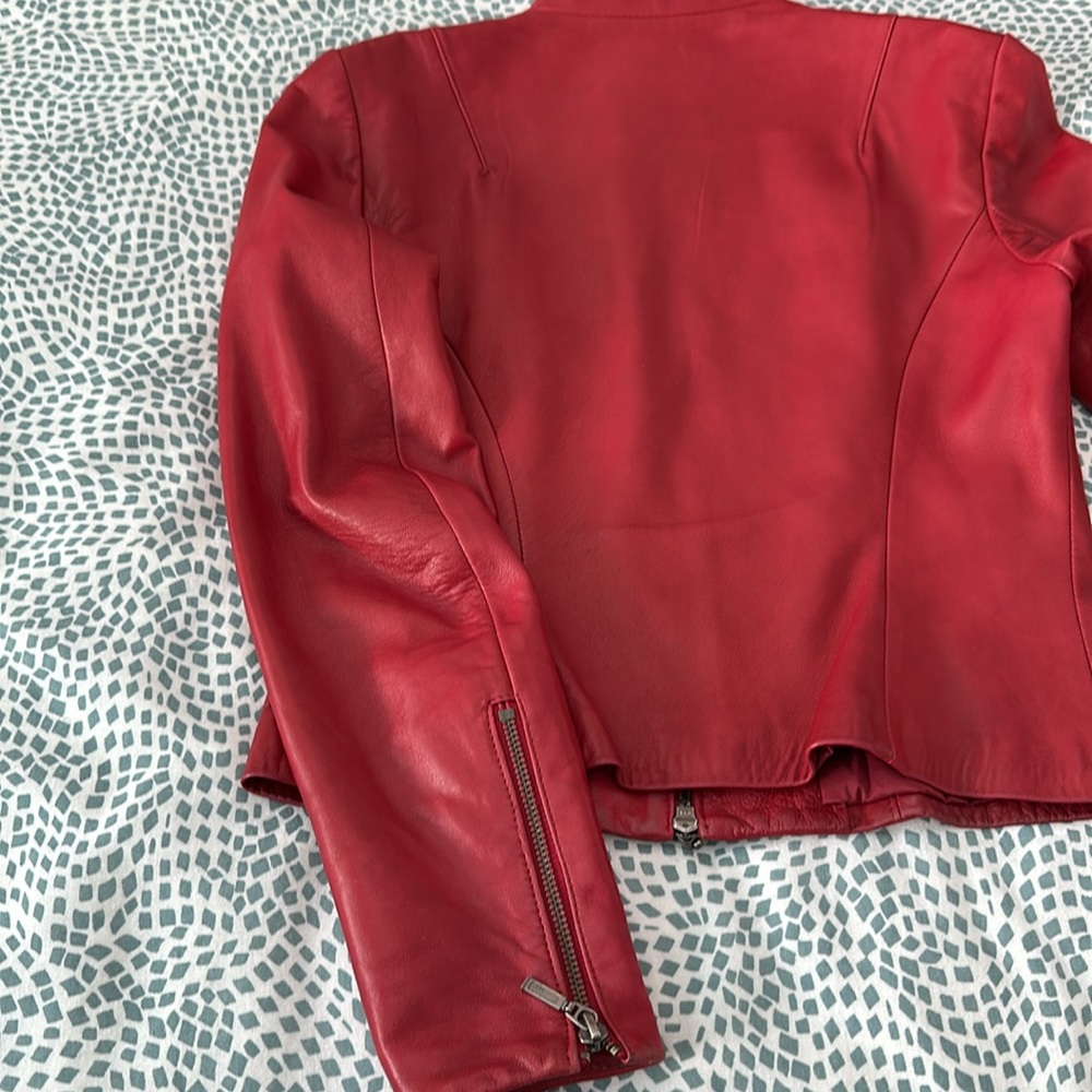 Danier Red Moto Leather Jacket 🔥 - Picture 7 of 13